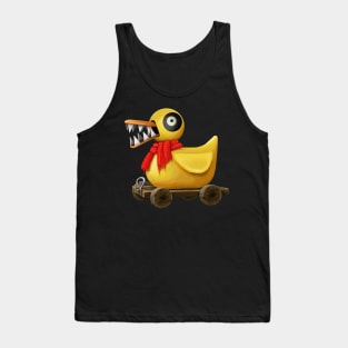 Evil Wooden Duck Toy with Scarf Tank Top